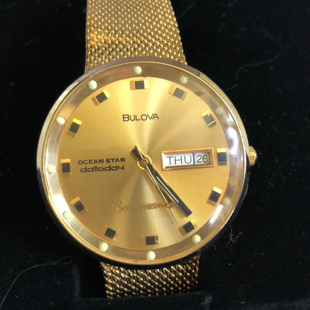 Bulova Ocean Star Datoday Commander 18k Gold Watch